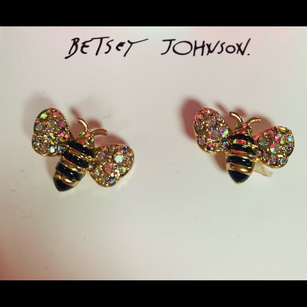 Betsey Johnson Sparkly Bee Earrings NWT